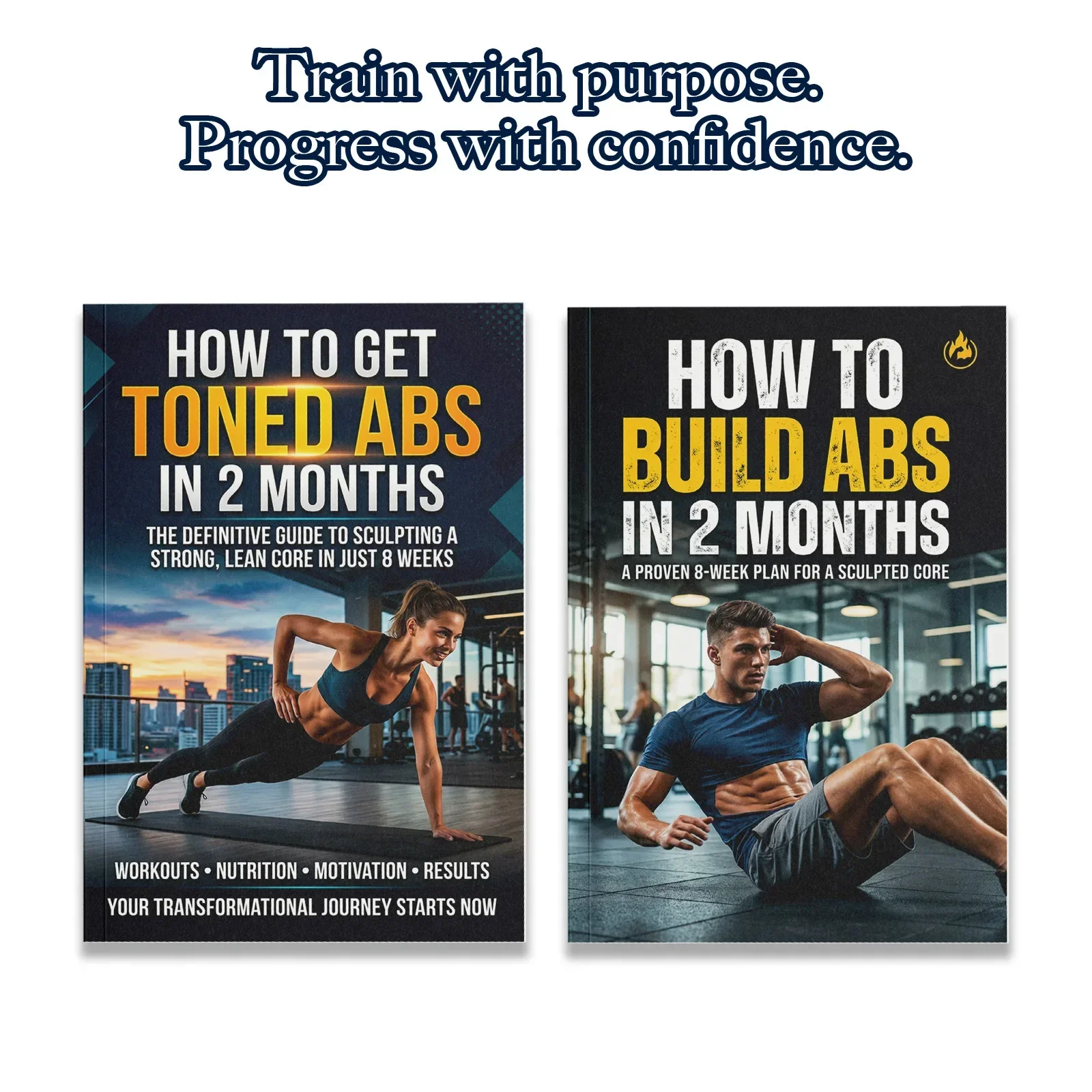 Fitness Nutrition Guide Book - 2-Book Abs Training Guide Set for