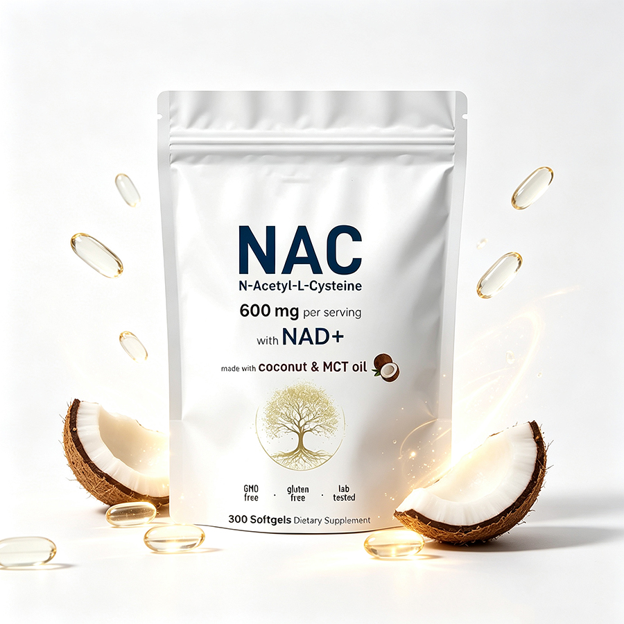 NAC 600mg Softgels with NAD+ C - đánh giá và giá Mct Oil Coconut